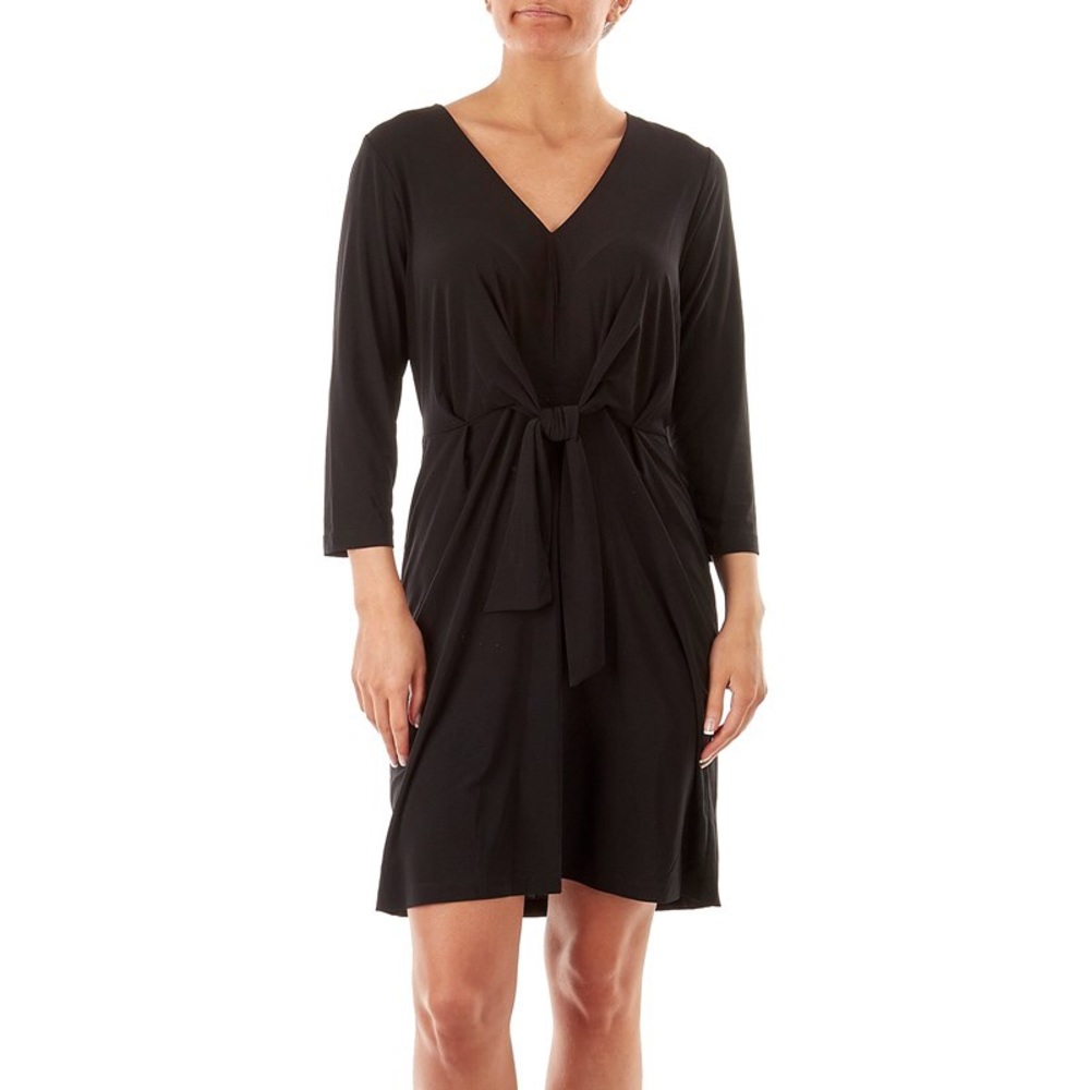Emma & Michelle Tie Front Solid Sheath Dress